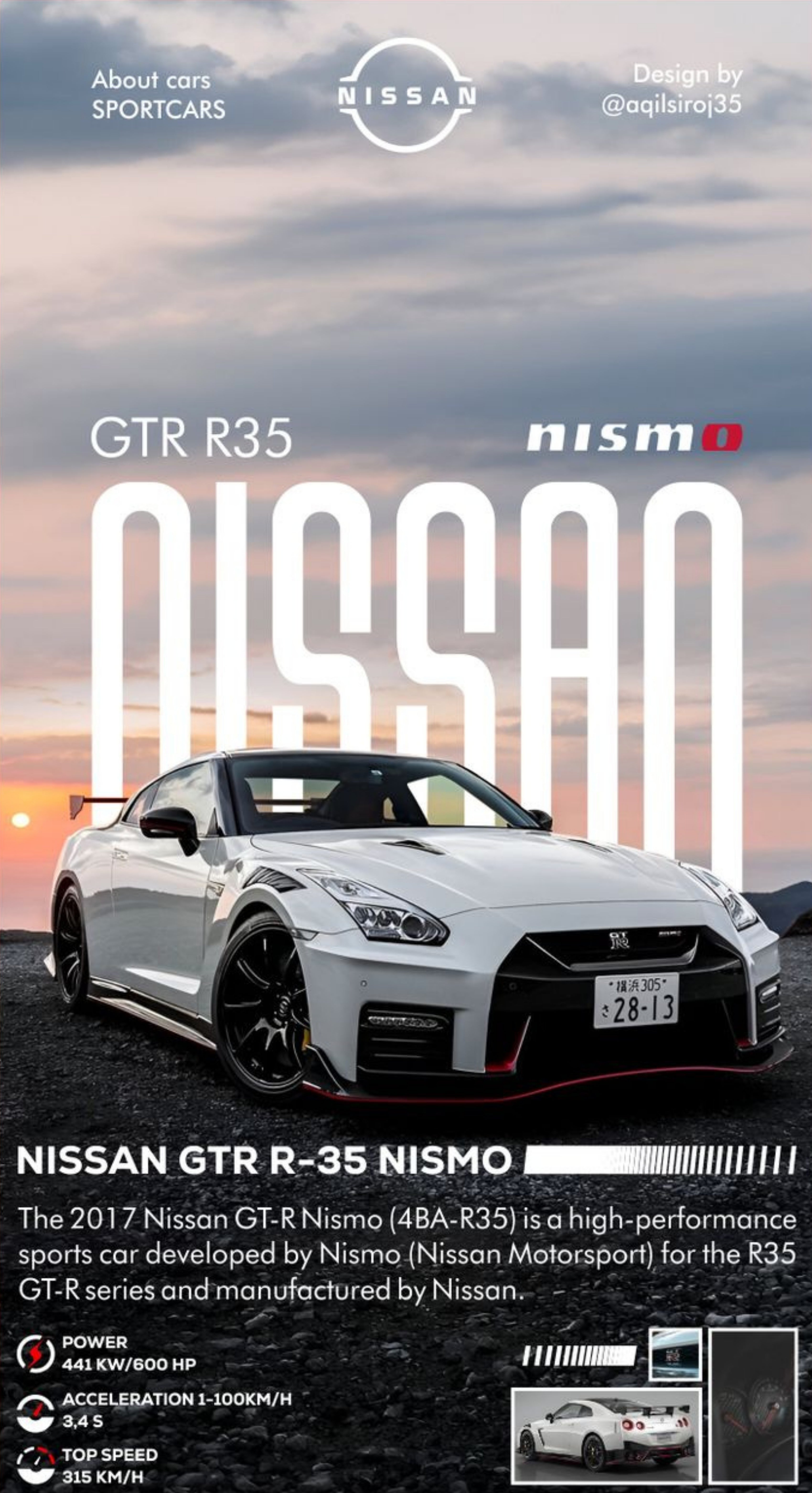 NISSAN GTR35 | Poster Frames HD Metal Print | (12 * 8 inch)