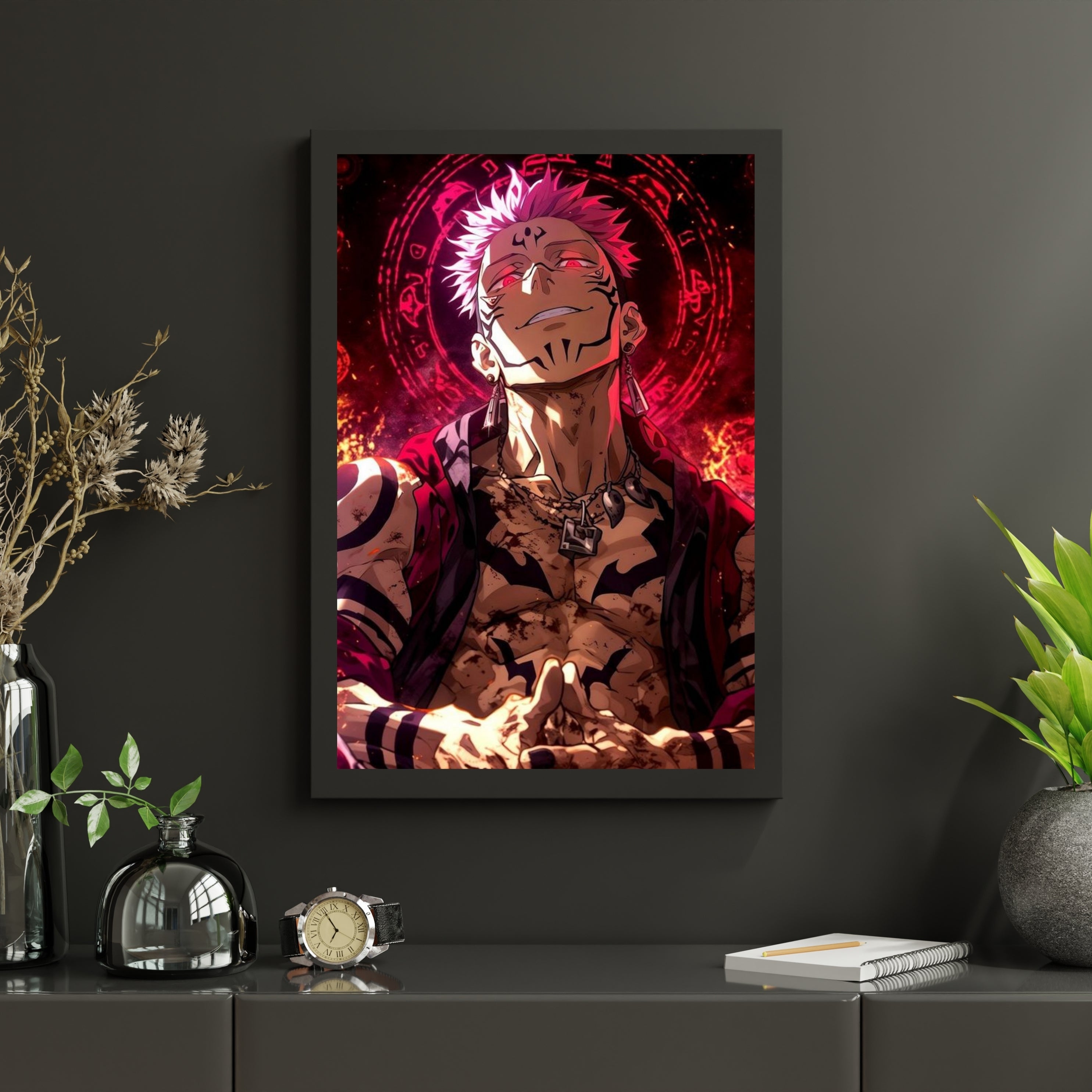 Ryomen Sukuna | Poster Frames HD Metal Print | A4 (12 * 8 inch)