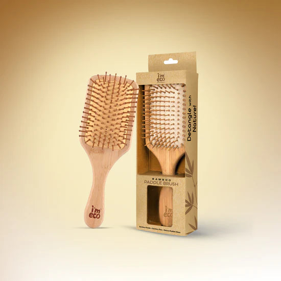 Bamboo Paddle Hairbrush 100% Natural